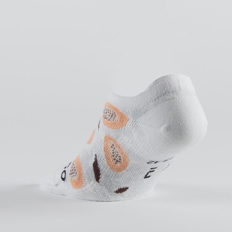 Tennissocken Low 3er-Pack - RS 160 weiss/ungefärbt/Motive 