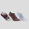 Športové ponožky RS 160 nízke 3 páry maskáčové, sivohnedé a biele