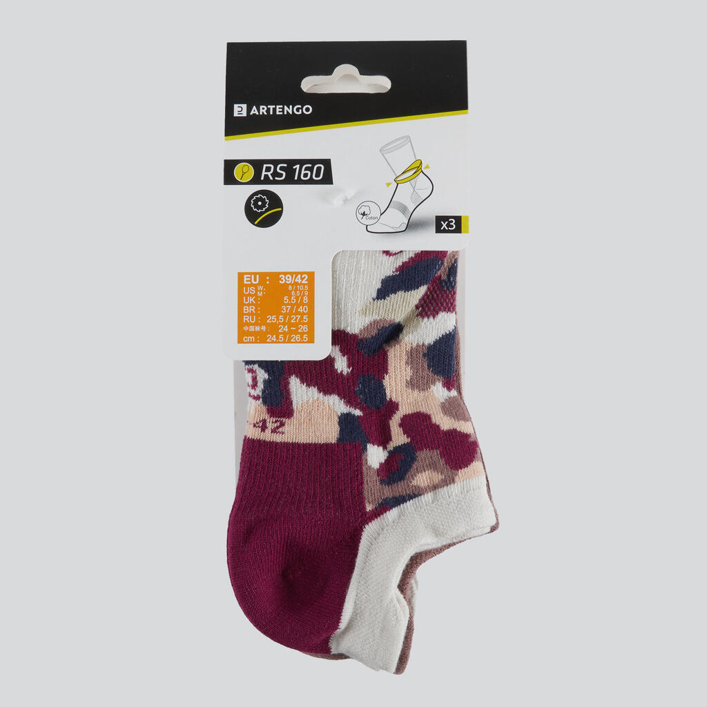 Low Sports Socks RS 160 Tri-Pack - Pink/White/China Blue