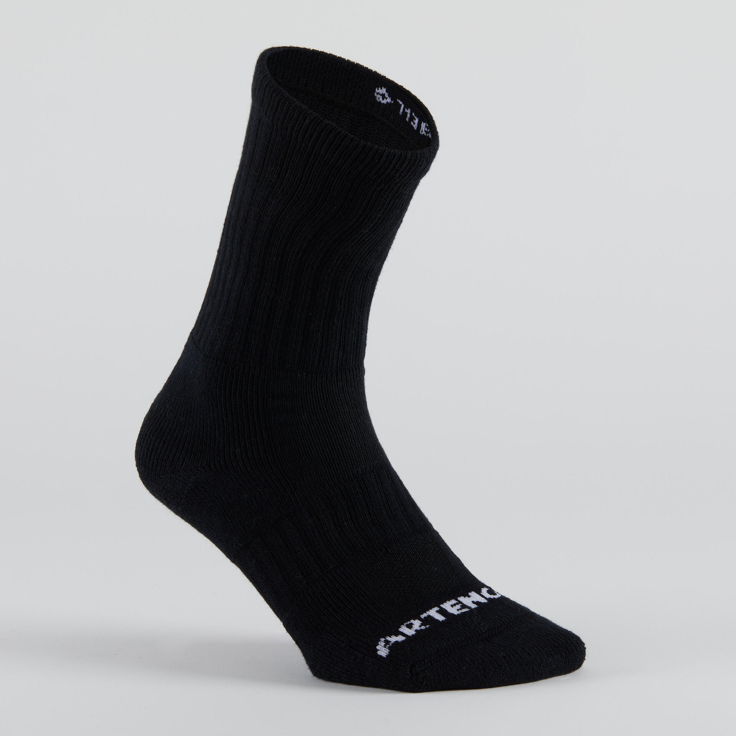 High Tennis Socks RS 500 Tri-Pack - Black/Stripes 4/11