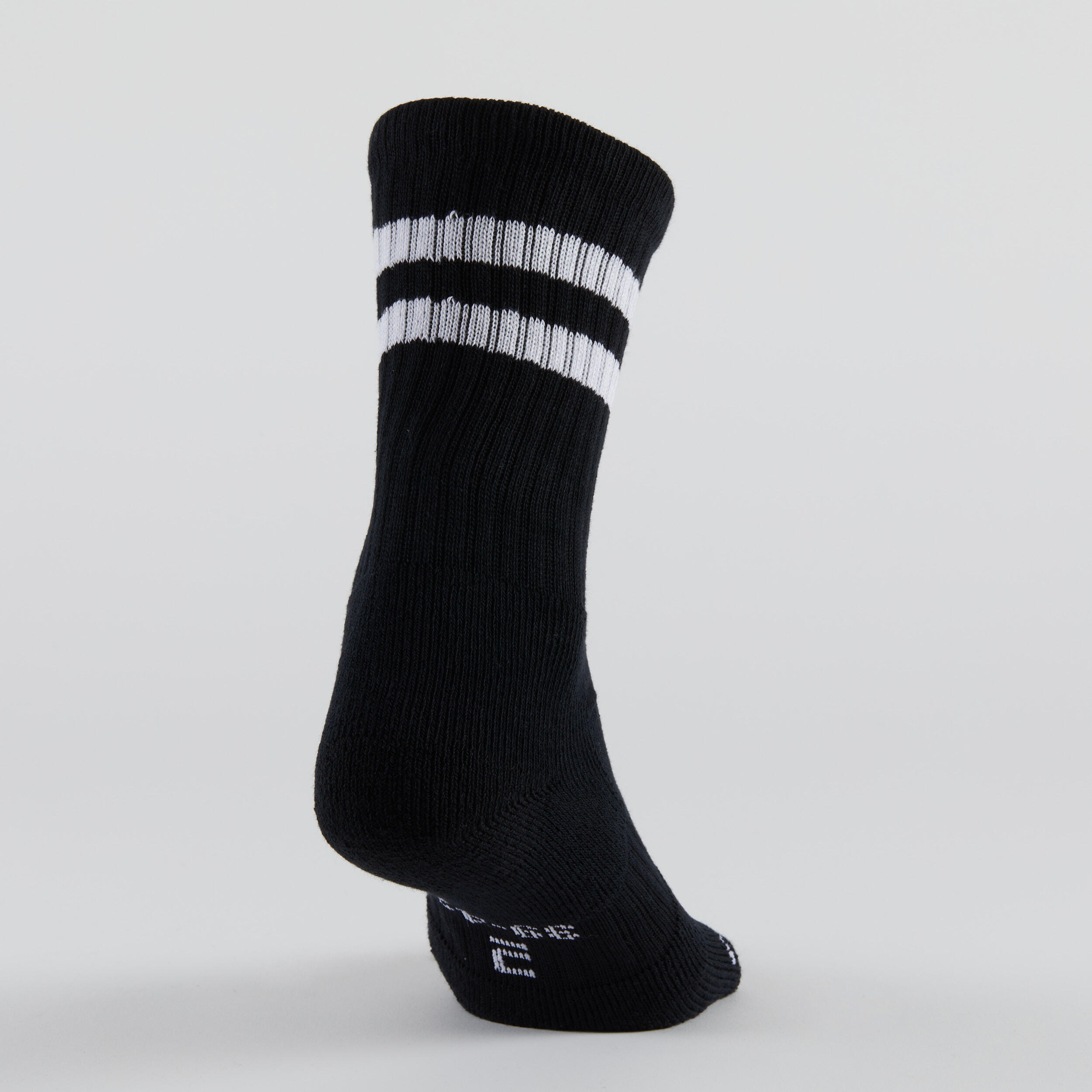 High Tennis Socks RS 500 Tri-Pack - Black/Stripes 10/11