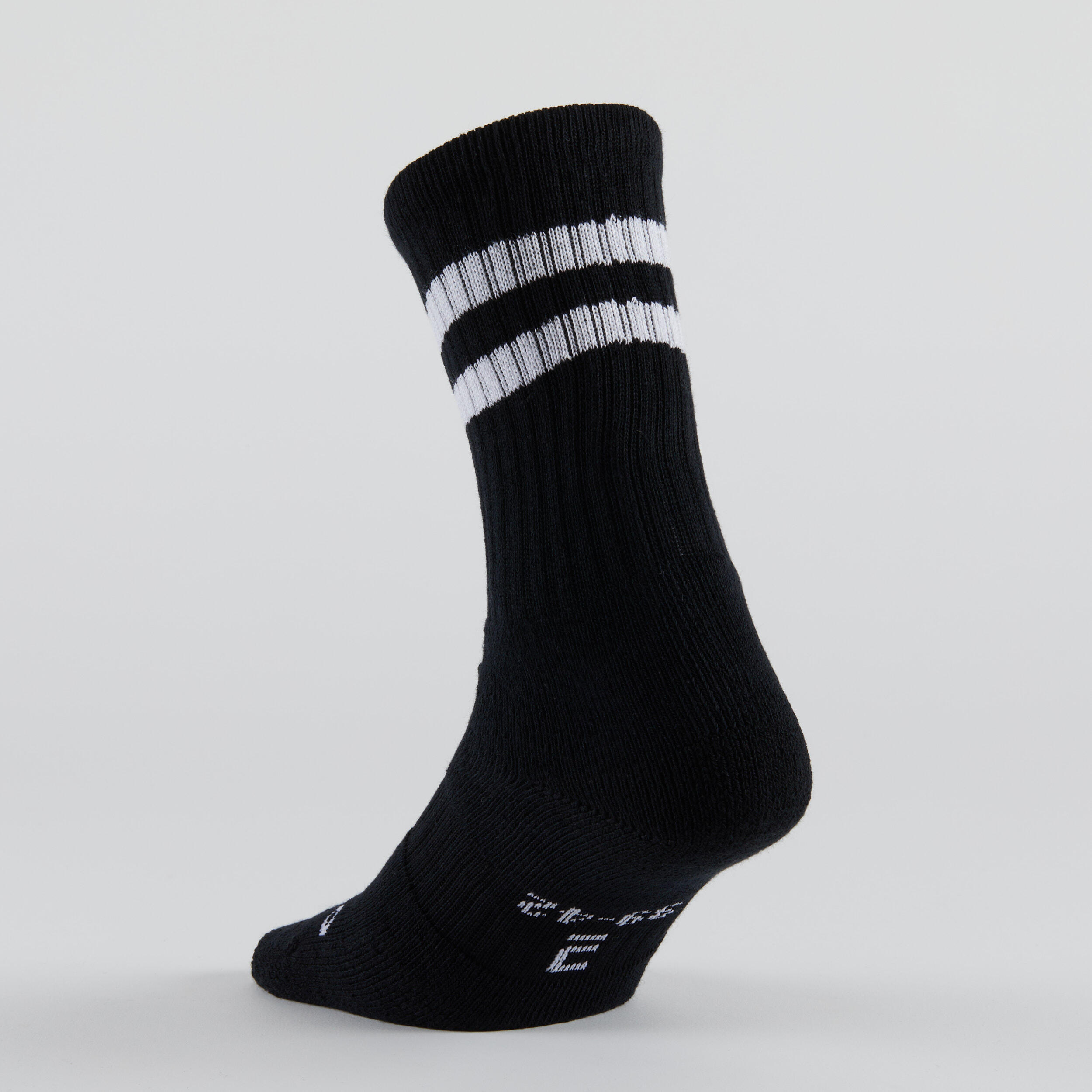 High Tennis Socks RS 500 Tri-Pack - Black/Stripes 6/11