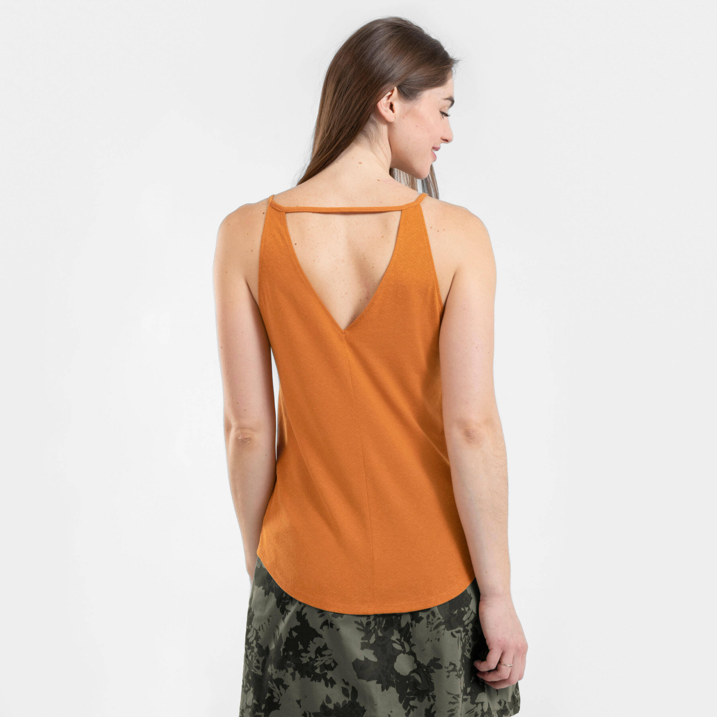 Women Sleeveless Tank Top Brown - NH500 -  3