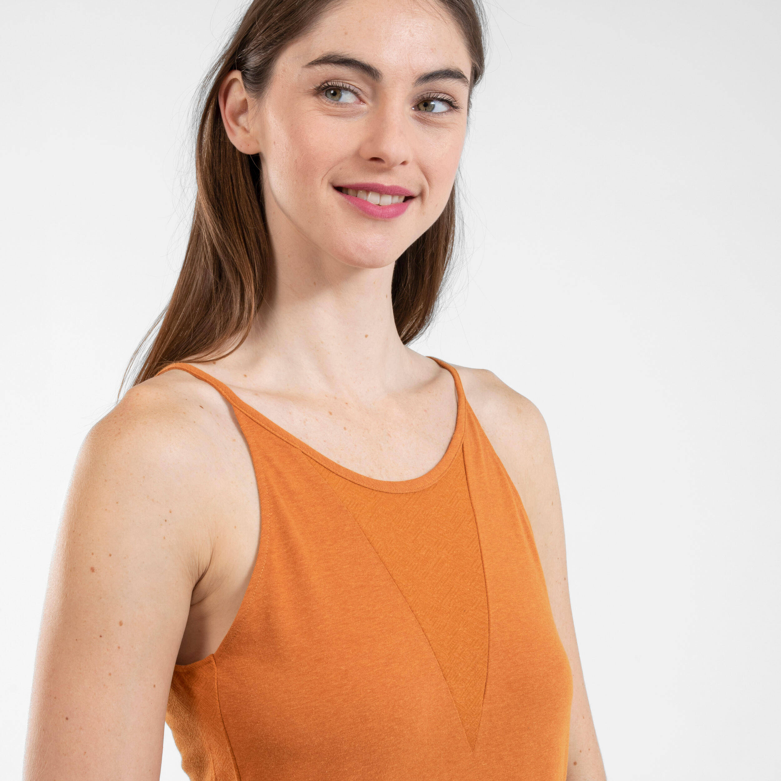 Women Sleeveless Tank Top Brown - NH500 -  4