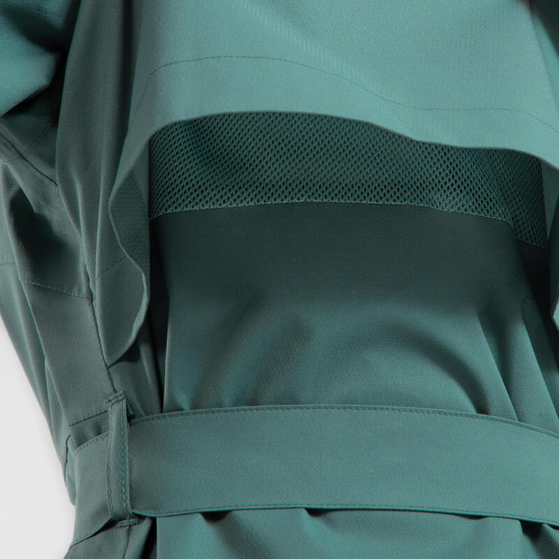 Chaqueta impermeable larga de montaña y trekking Mujer Quechua Raincut Long