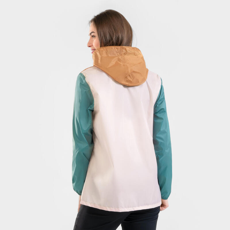 Veste coupe vente et déperlante de randonnée - Raincut 1/2 zip - Femme