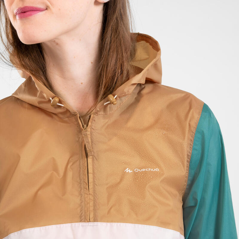 Veste coupe vente et déperlante de randonnée - Raincut 1/2 zip - Femme