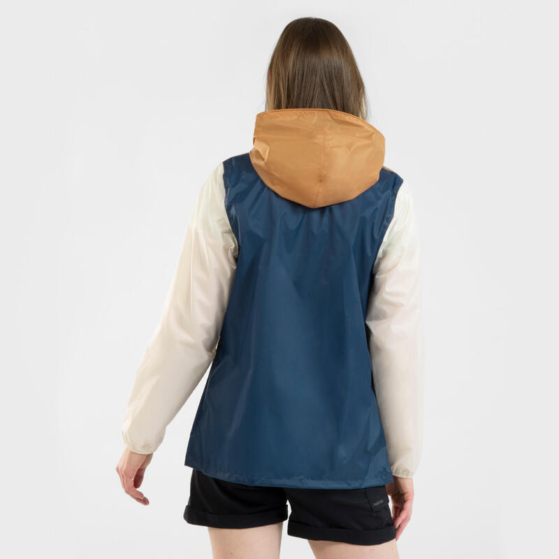 Veste coupe vente et déperlante de randonnée - Raincut 1/2 zip - Femme