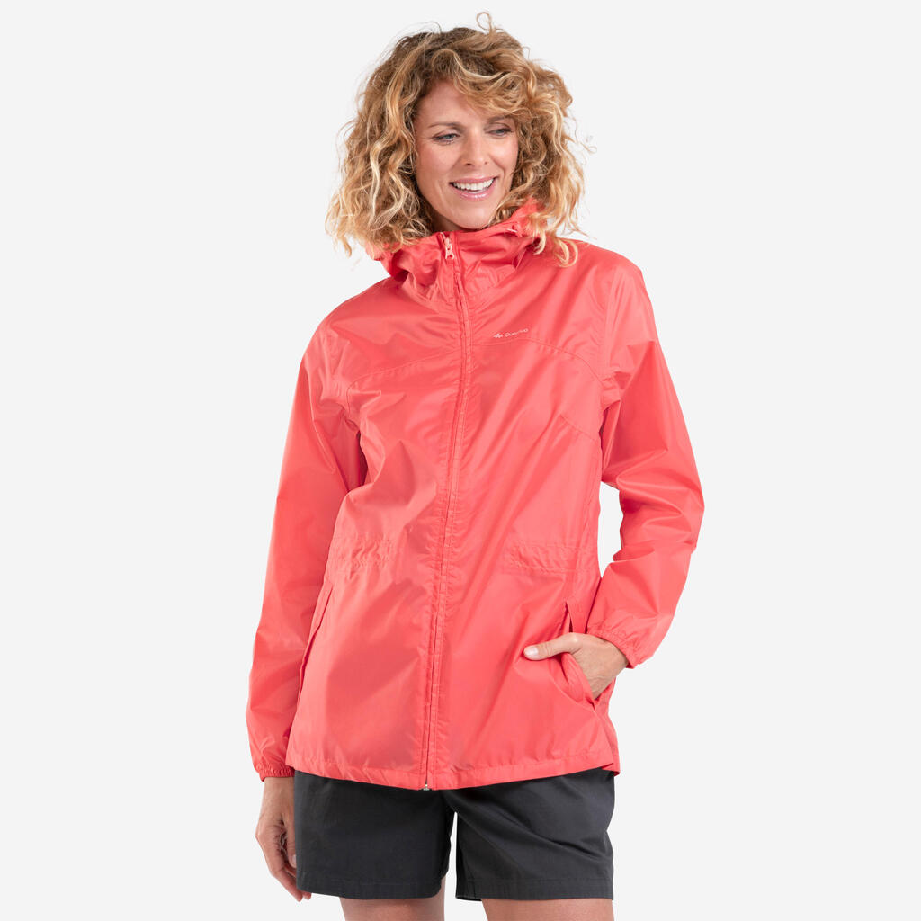 Chaqueta cortaviento y perlante de senderismo - Raincut Full Zip - Mujer