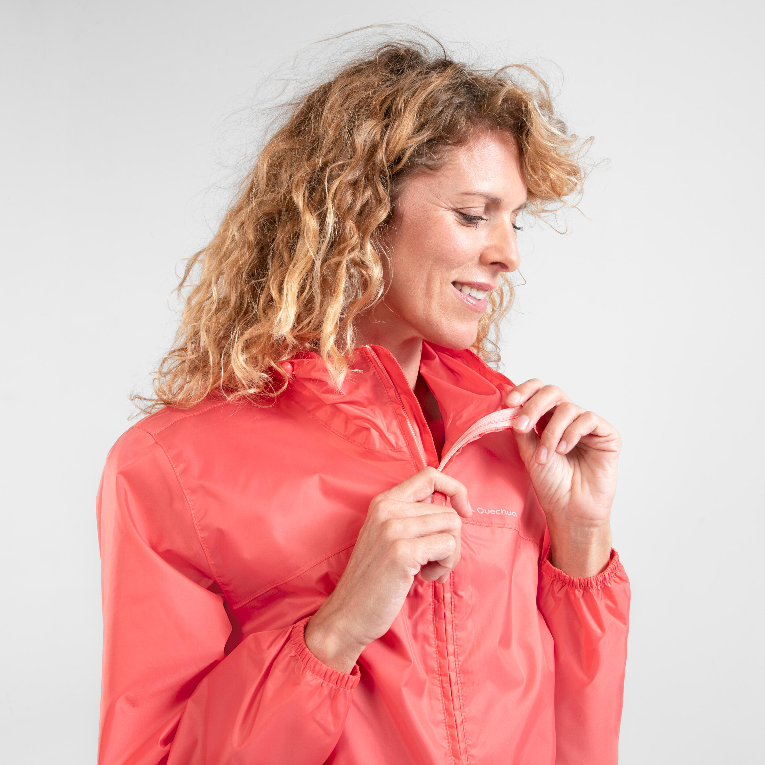 Women's Windproof and Water-repellent Hiking Jacket - Raincut Full Zip 5/7