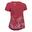Tricou Drumeție în natură NH500 Roșu Imprimeu floral Damă 