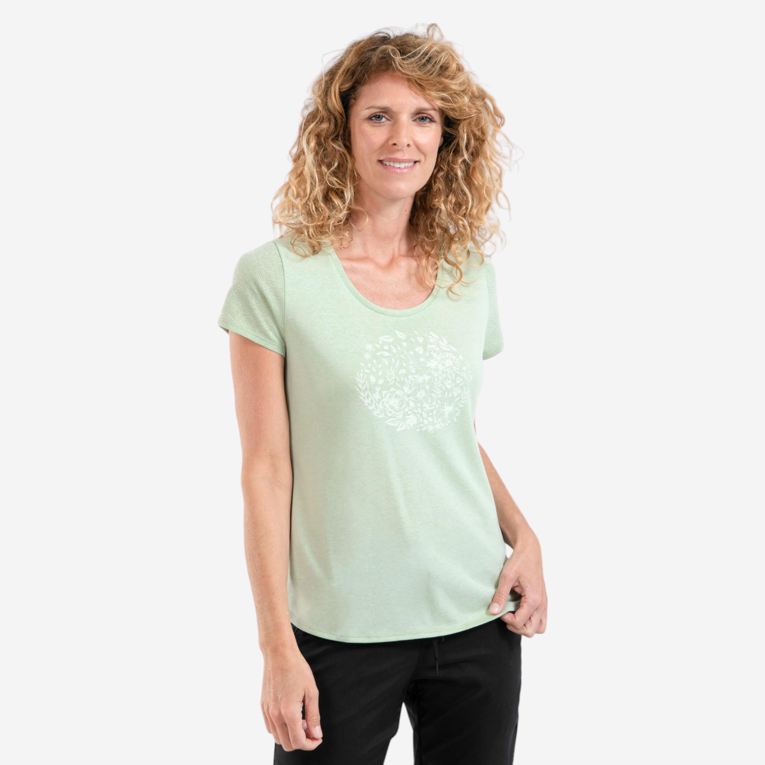 Quechua Wandershirt kurzarm Naturwandern NH500 Damen hellrosa