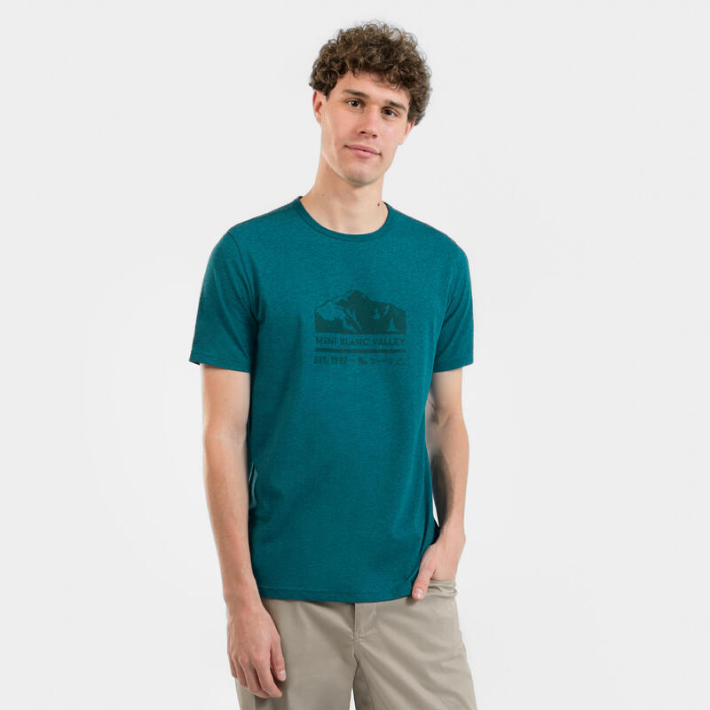 Camiseta de montaña trekking manga corta Hombre NH500