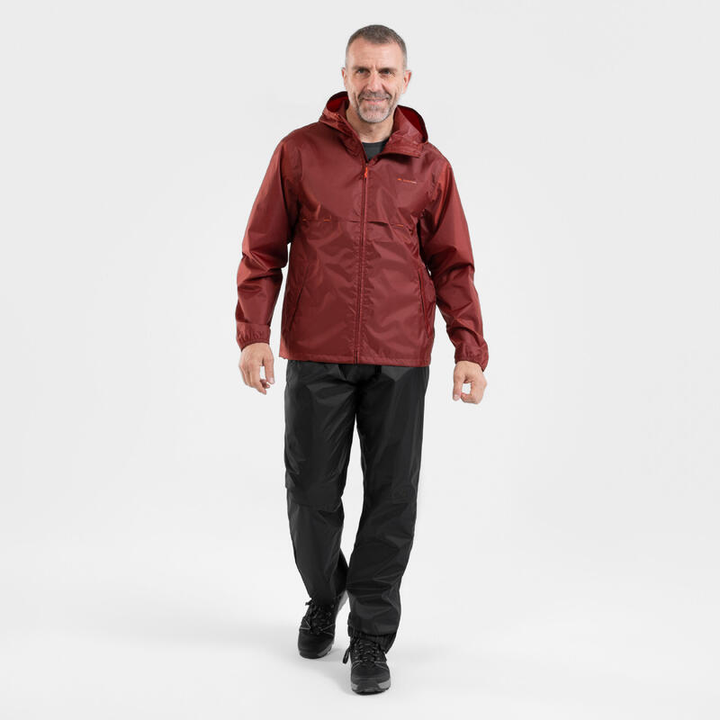 Giacca trekking uomo RAINCUT FULL ZIP rossa