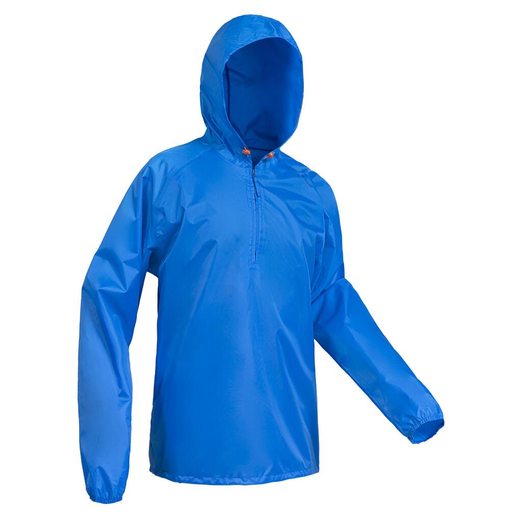 Chamarra impermeable de senderismo raincut negro 1/2 cierre hombre