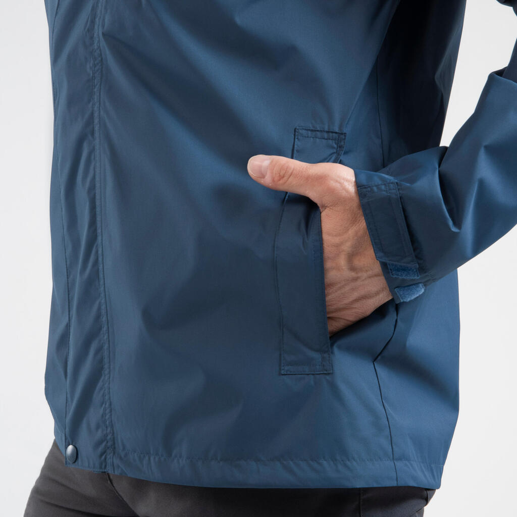 Chaqueta impermeable de senderismo para Hombre - Quechua NH500 azul/café