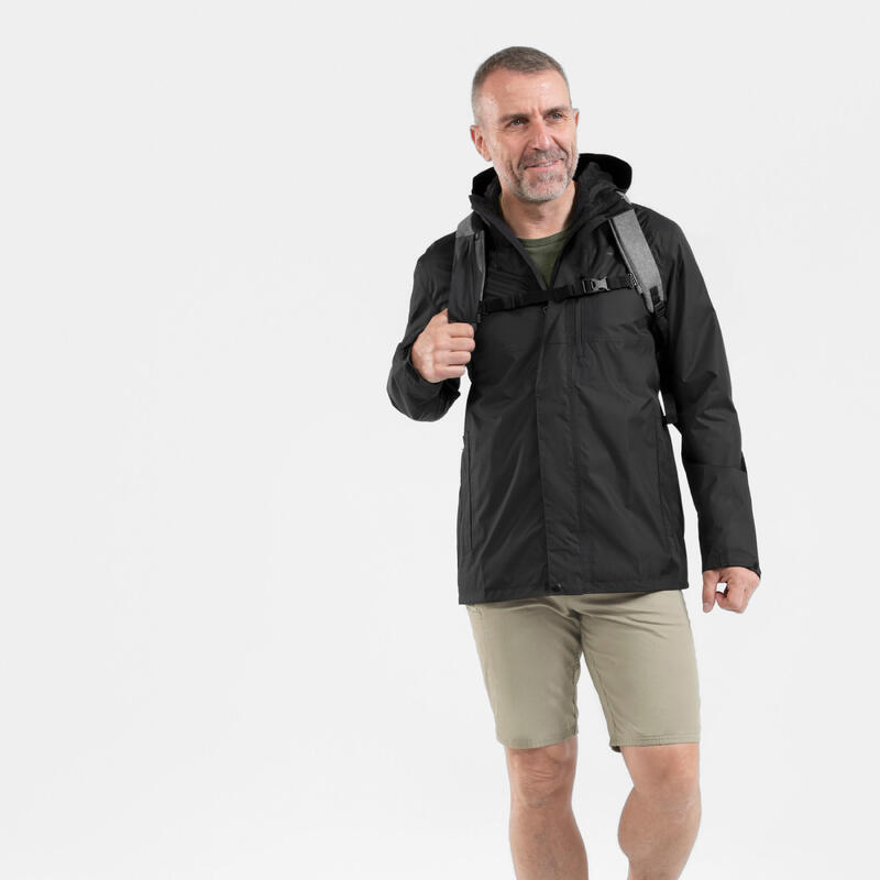 Erkek Outdoor Yağmurluk - Siyah - NH500