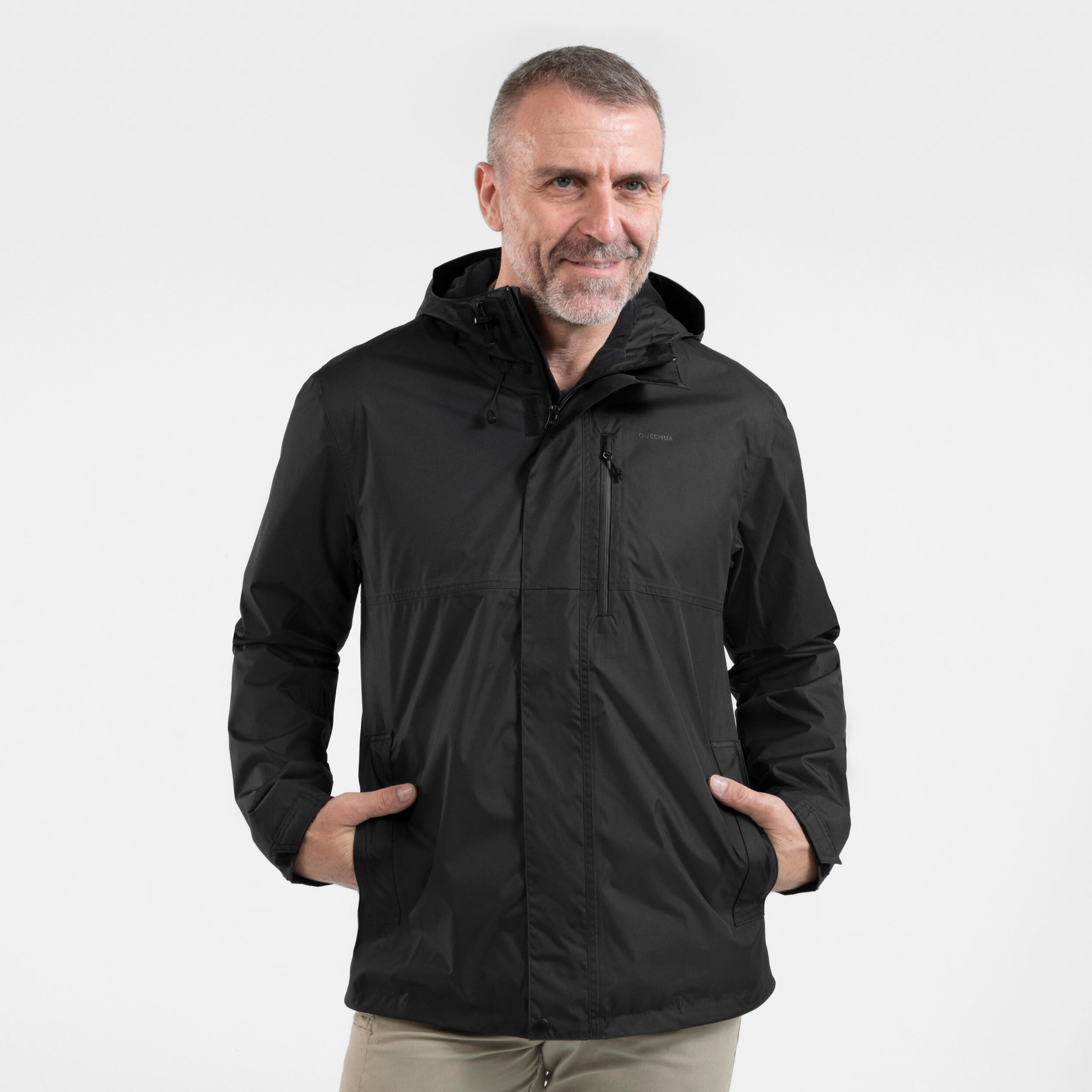 QUECHUA Chaqueta impermeable de montaña y trekking con capucha Hombre Quechua NH500