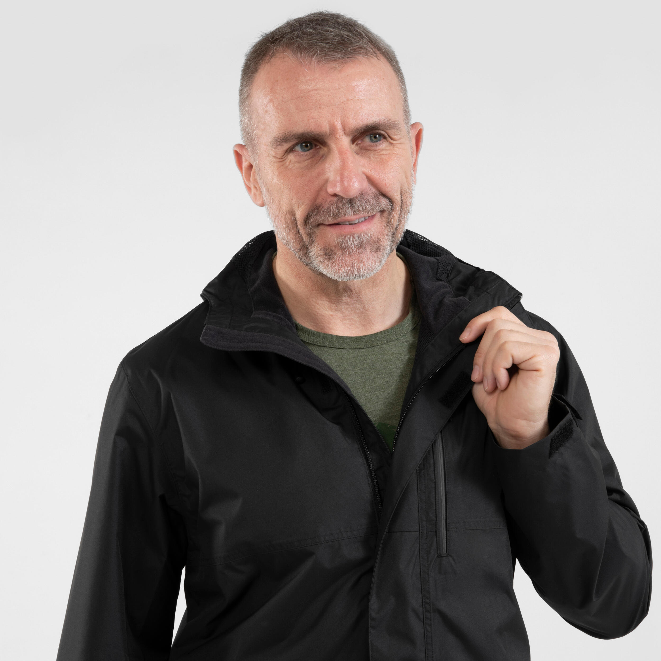 Chaqueta impermeable de montaña y trekking con capucha Hombre Quechua NH500 4/7