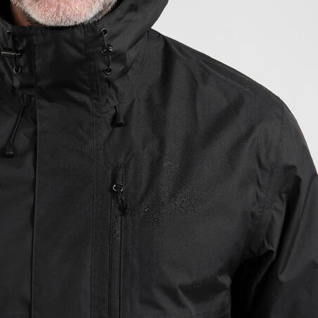 Куртка чоловіча NH500 Imper для туризму водонепроникна чорна
