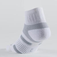 CHAUSSETTES DE SPORT MI-HAUTES ARTENGO RS 560 BLANC GRIS LOT DE 3