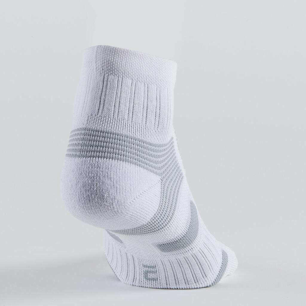 CHAUSSETTES DE SPORT MI-HAUTES ARTENGO RS 560 BLANC GRIS LOT DE 3