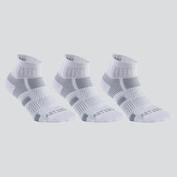 CHAUSSETTES DE SPORT MI-HAUTES ARTENGO RS 560 BLANC GRIS LOT DE 3