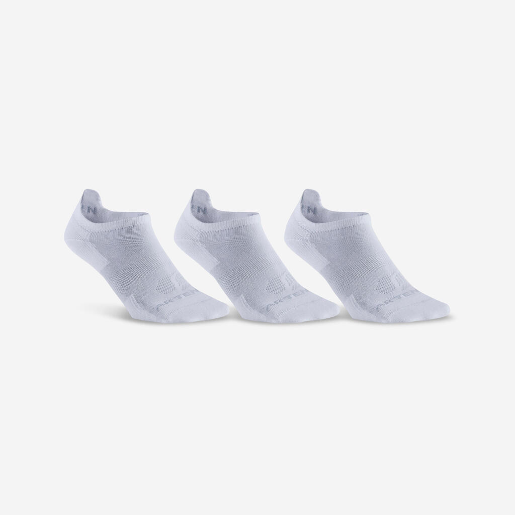 Chaussettes de sport basses Artengo RS 160 motif rose lot de 3.