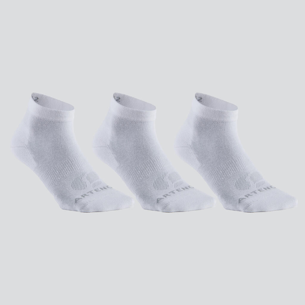 CHAUSSETTES DE SPORT MI-HAUTES ARTENGO RS 160 GRIS FONCE LOT DE 3