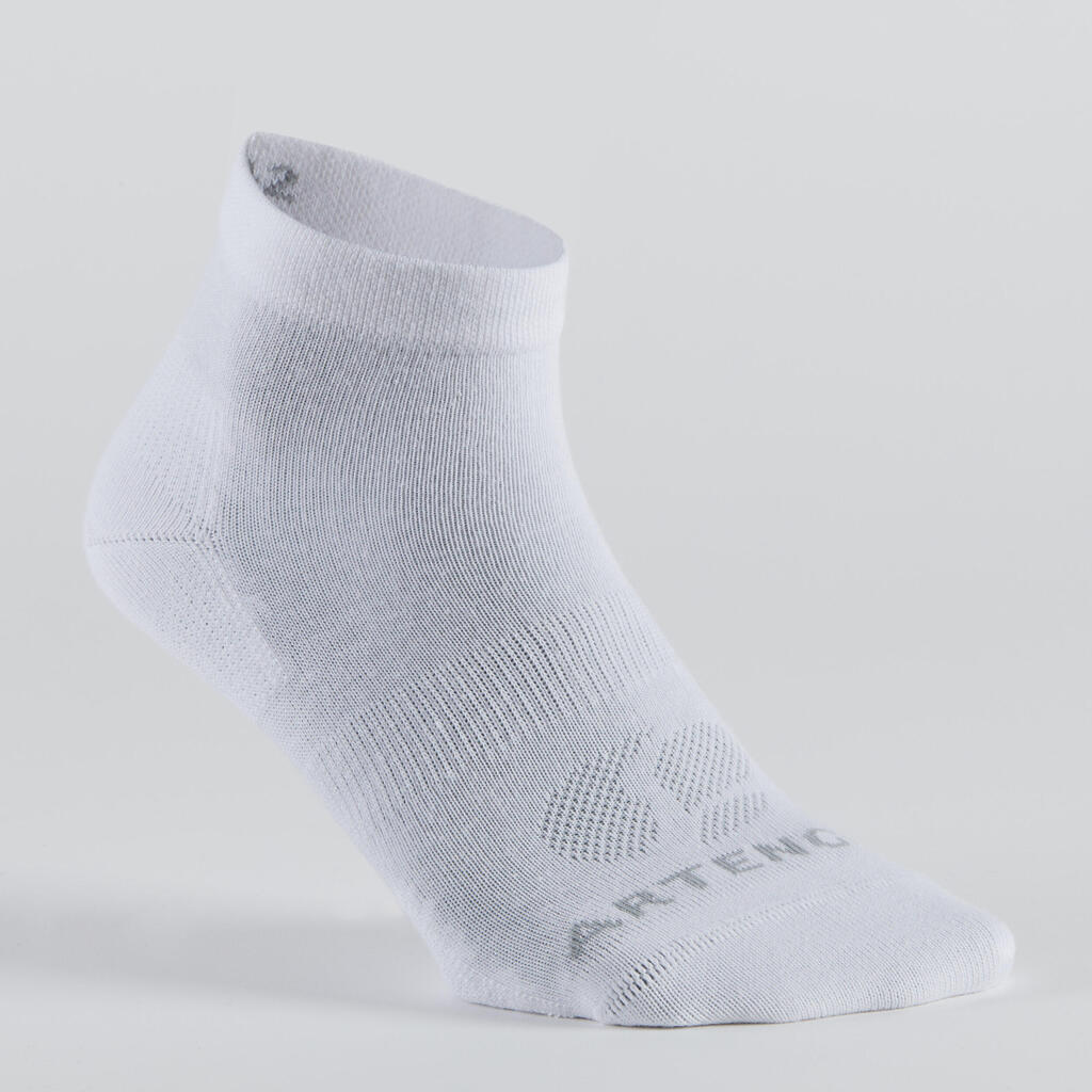 CHAUSSETTES DE SPORT MI-HAUTES ARTENGO RS 160 GRIS FONCE LOT DE 3