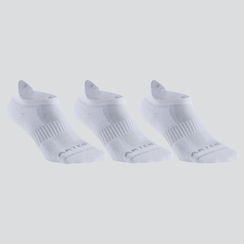 CHAUSSETTES DE SPORT BASSES ARTENGO RS 500 ROSE BLANC VERT LOT DE 3