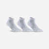 Športové ponožky RS 500 stredne vysoké 3 páry biele