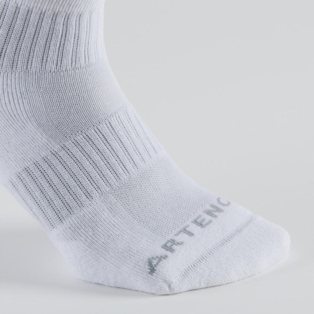 CHAUSSETTES DE SPORT MI-HAUTES ARTENGO RS 500 BLANC LOT DE 3