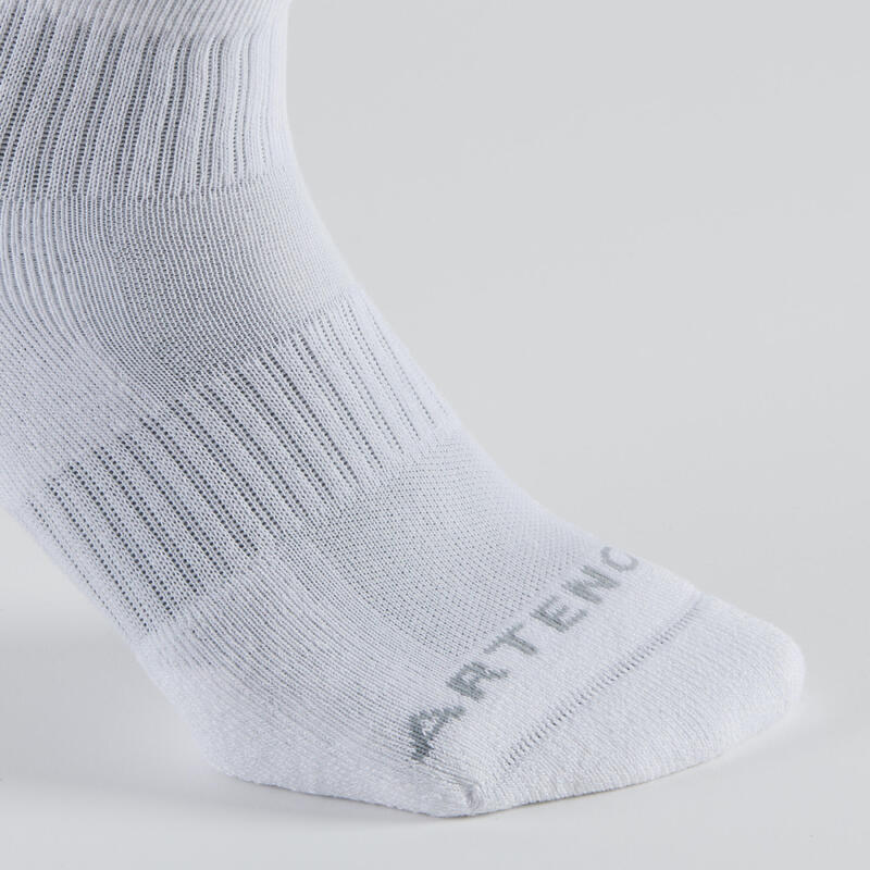 Polovysoké tenisové ponožky RS500 bílé 3 páry 