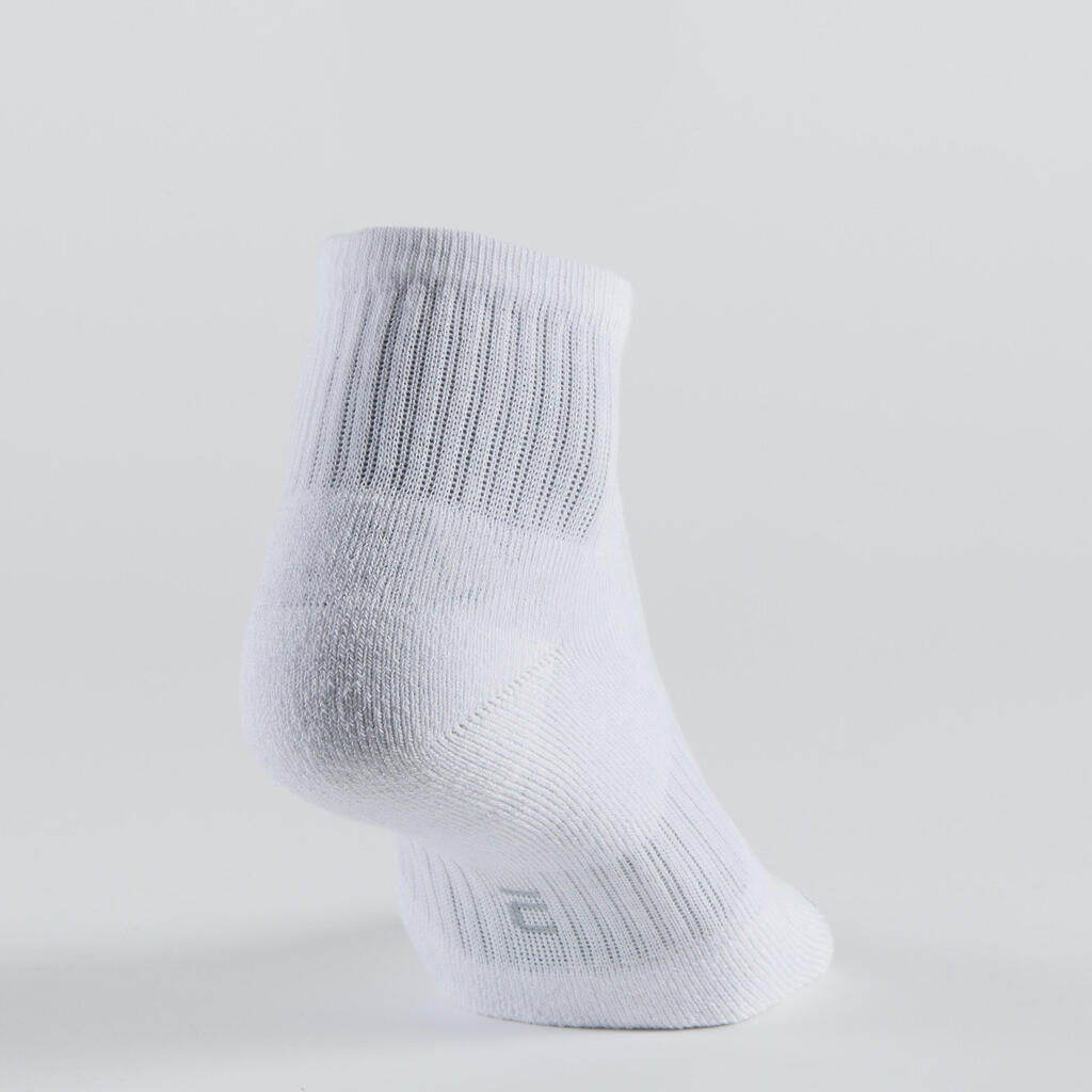 CHAUSSETTES DE SPORT MI-HAUTES ARTENGO RS 500 BLANC LOT DE 3