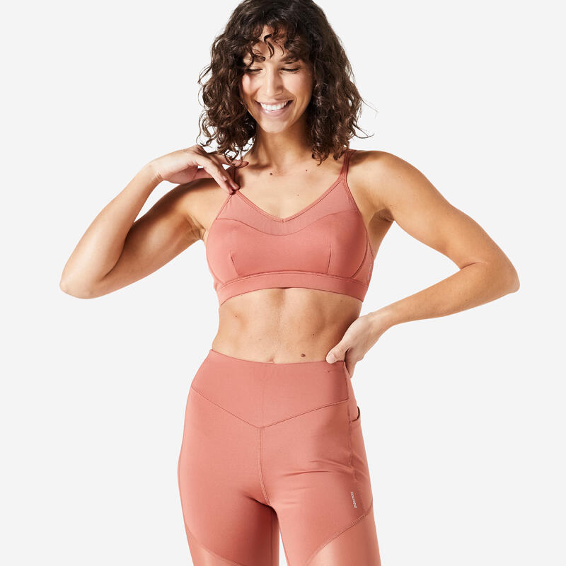 Brassière Fitness maintien léger 140 Terracotta