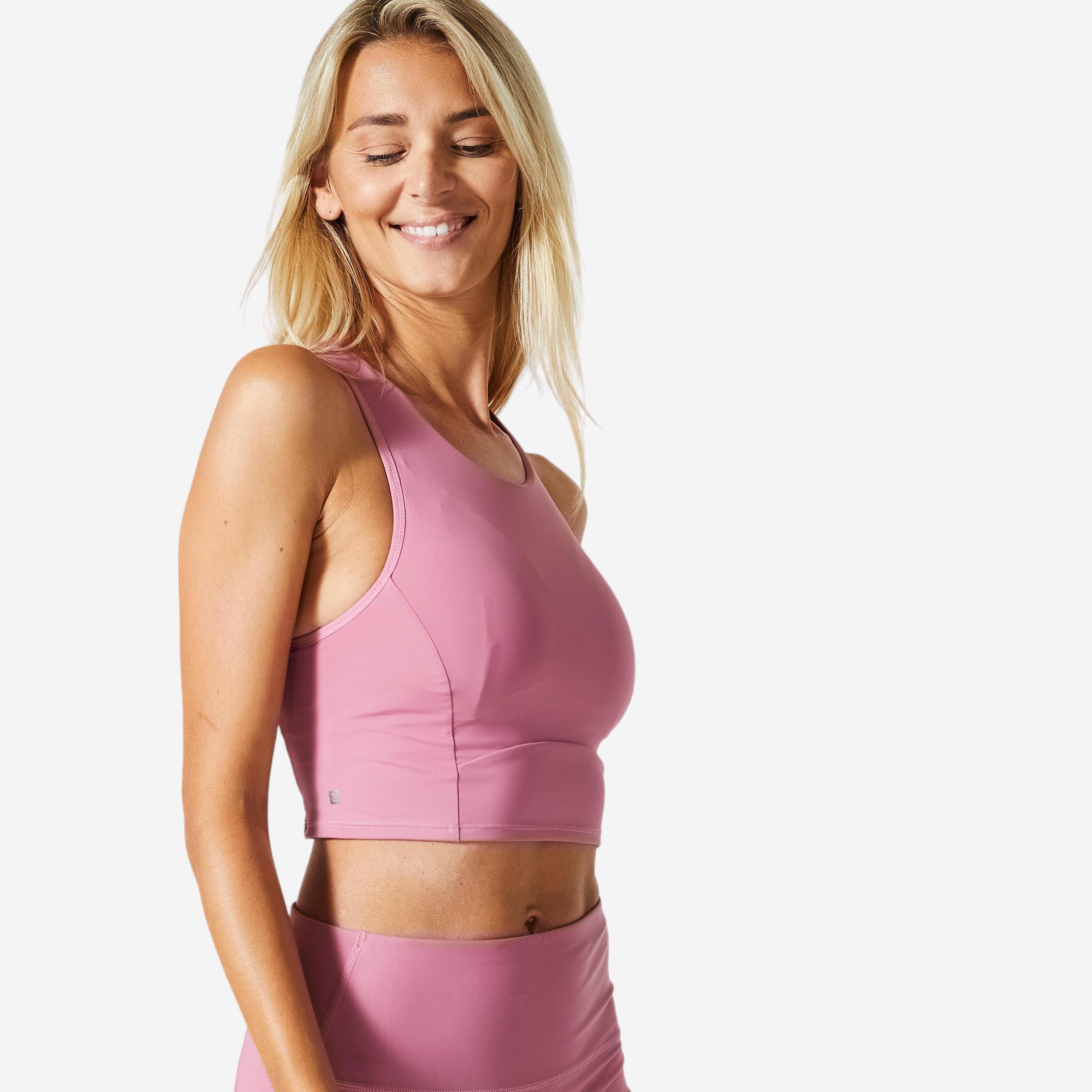 Women's Medium Support Crop Top - Pink 1/5