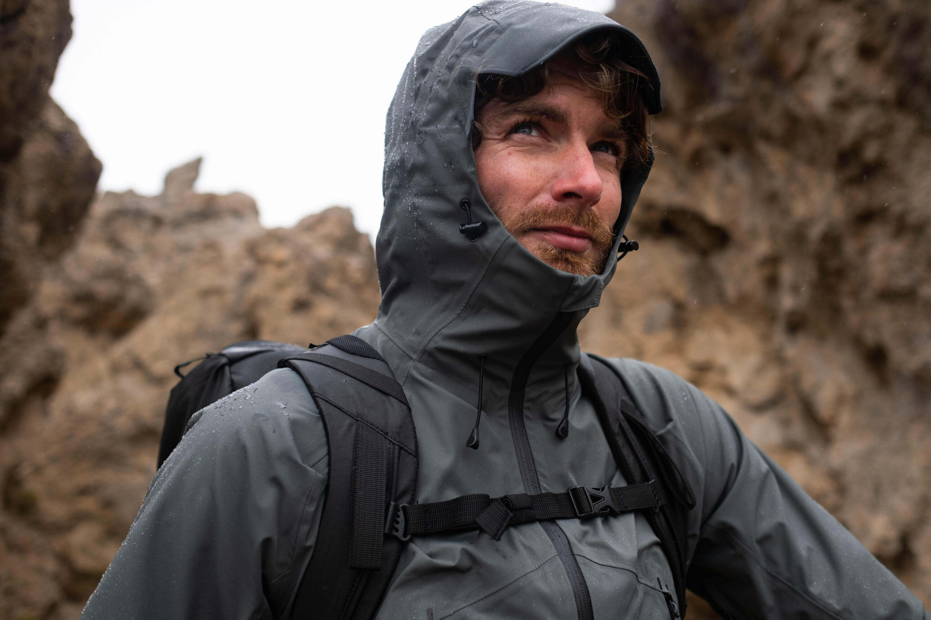 Gebraucht - Regenjacke Herren wasserdicht leicht - MH500 grün 13/15
