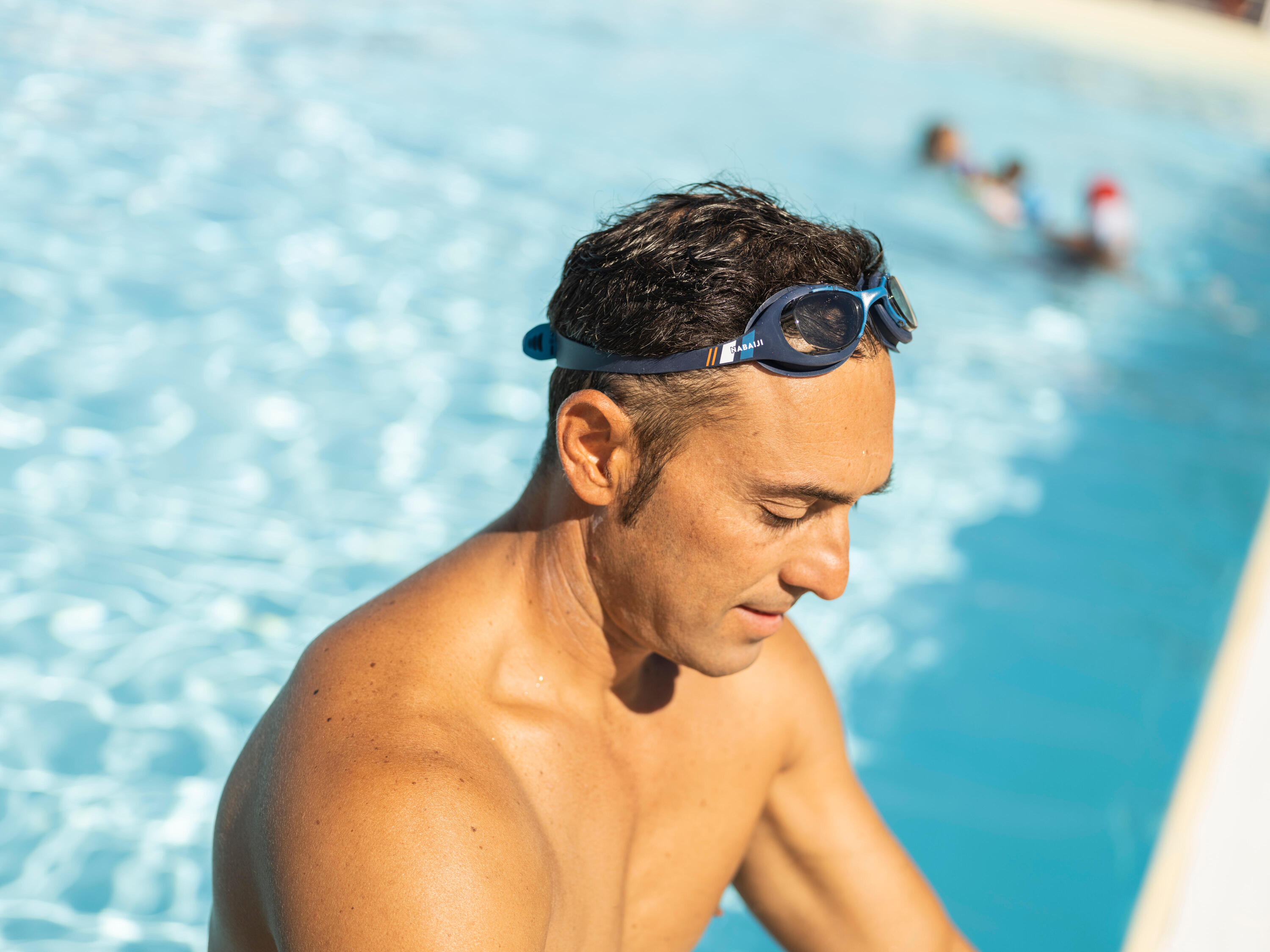Swimming goggles XBASE - Clear lenses - One size - Blue White Red 6/7