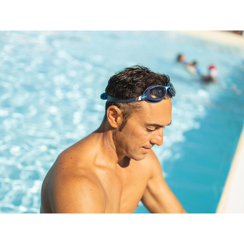 Schwimmbrille Einheitsgrösse klar - XBase blau/weiss/rot 