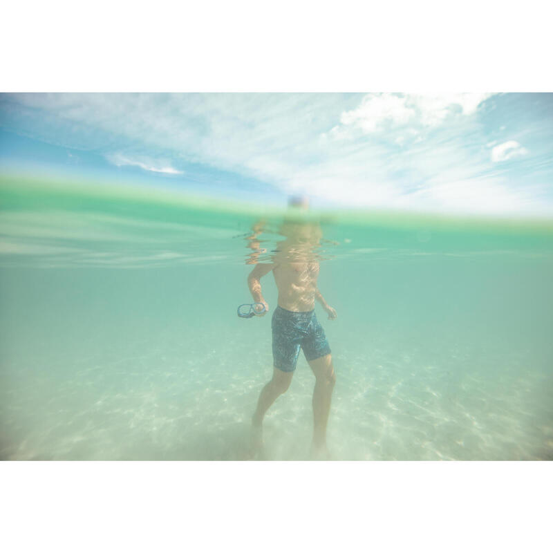 Șort înot Swimshort 100 Lung Bana Turcoaz Bleumarin Bărbați