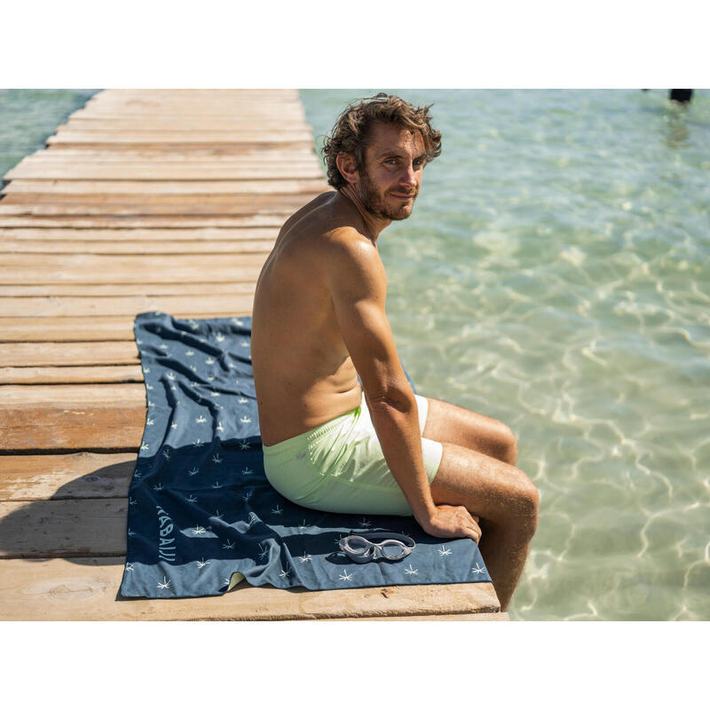 Short De Bain Natation Homme - Swimshort 100 Basic - Vert Blanc