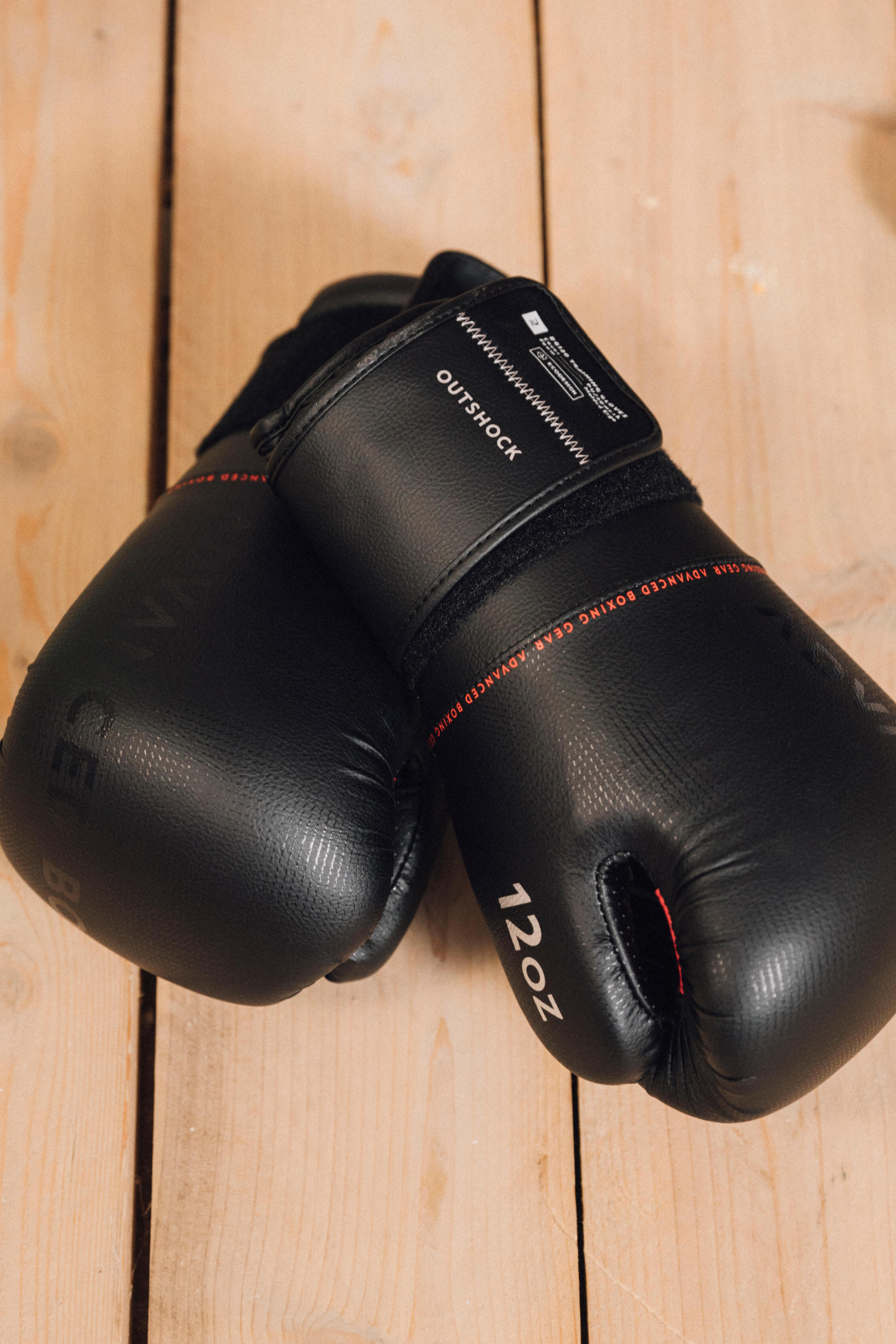 Gants de boxe avec intérieur 100% ventilé adulte, noir 9/10