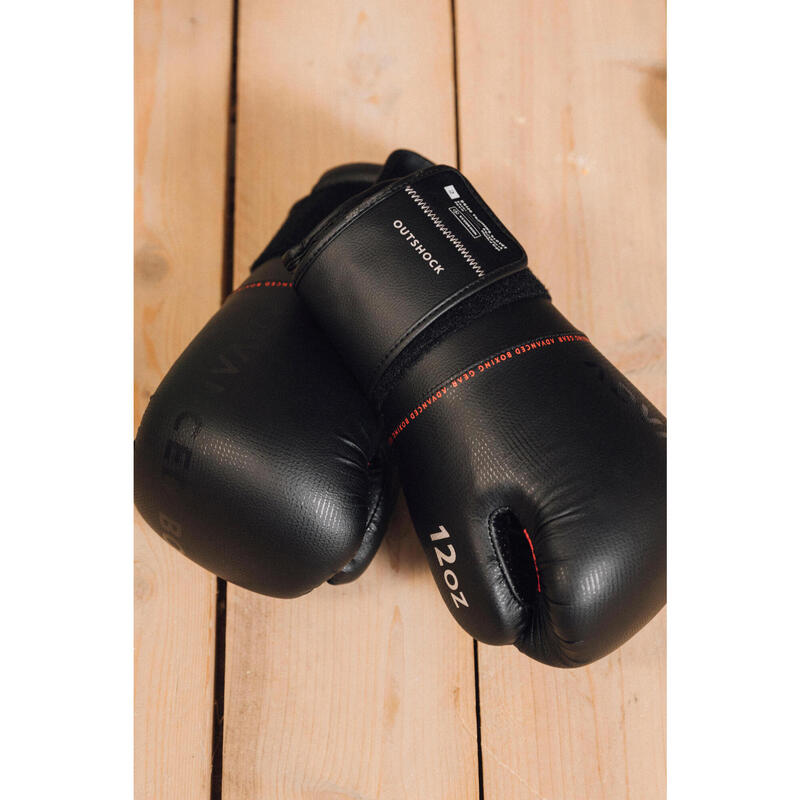Gants de boxe avec intérieur 100% ventilé adulte, noir