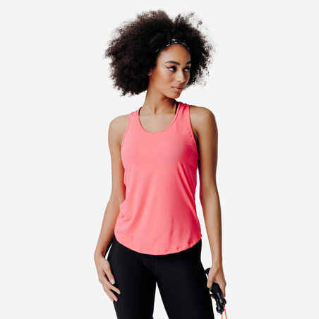Γυναικείο αμάνικο αθλητικό μπλουζάκι με παρτή πλάτη My Top - Ροζ