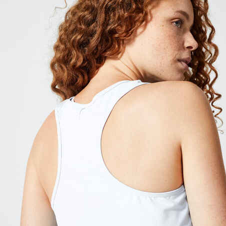 Γυναικείο αμάνικο αθλητικό μπλουζάκι με παρτή πλάτη My Top - Λευκό