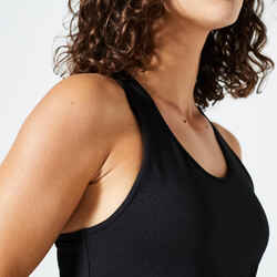 Γυναικείο αμάνικο μπλουζάκι με αθλητική πλάτη My Top για cardio fitness - Μαύρο
