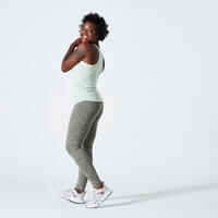 تي شيرت بدون أكمام طويل برقبة مستديرة لتمارين اللياقة البدنية للنساء - أخضر