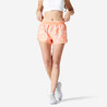 Women Gym  Shorts - Orange Print