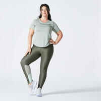 Women's phone pocket fitness high-waisted leggings, olive green